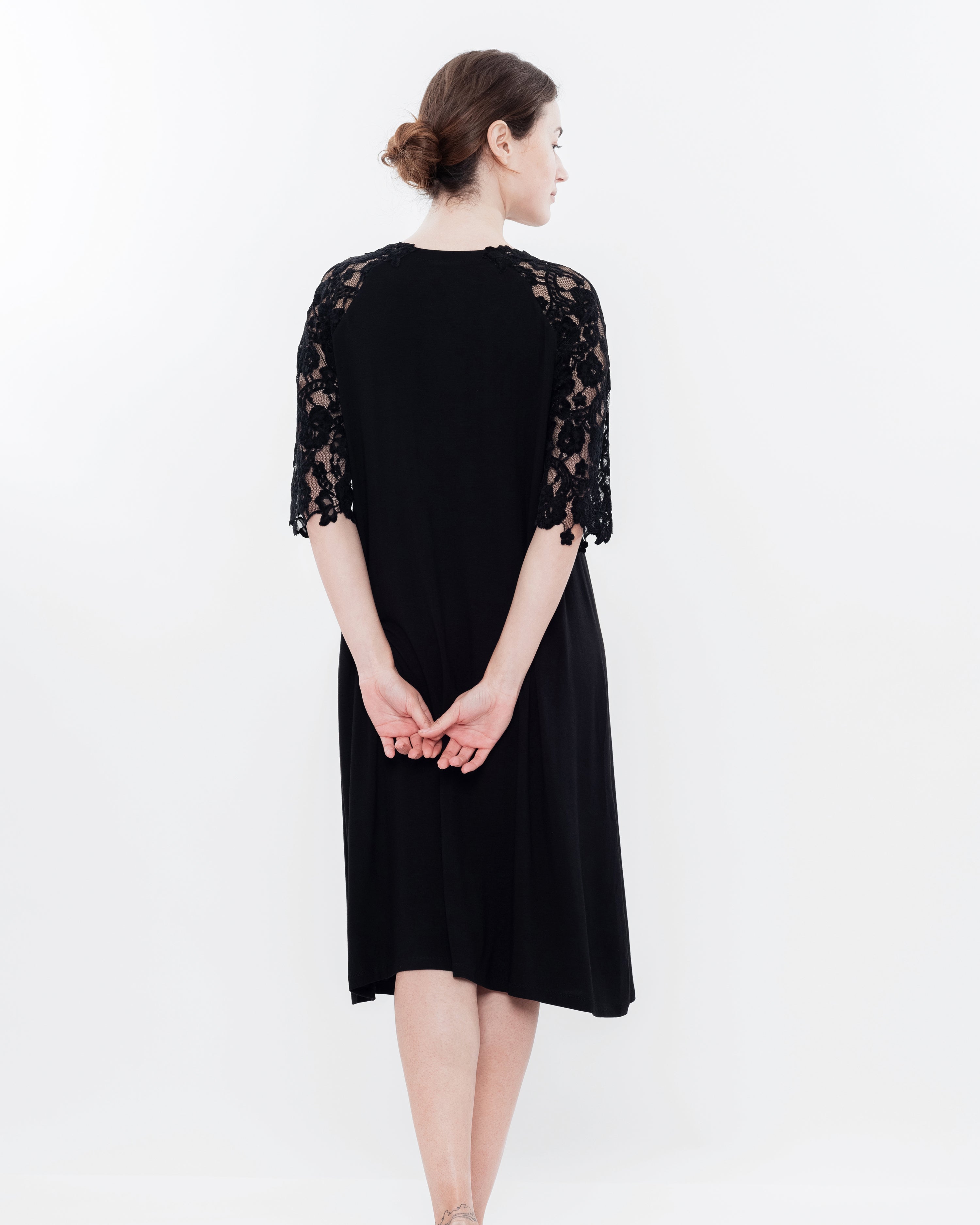 Bamboo Nightgown 3/4 sleeve 03170 black