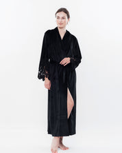 Velour long sleeve Robe 03171 black