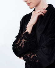 Velour long sleeve Robe 03171 black
