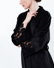 Velour long sleeve Robe 03171 black