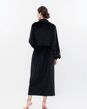 Velour long sleeve Robe 03171 black
