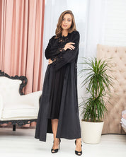 Velour long sleeve Robe 03171 black