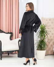 Velour long sleeve Robe 03171 black