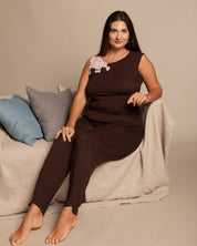 Bamboo tank top Pajama 03173 chocolate