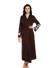 Bamboo long sleeve Robe 03174 chocolate