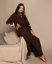 Bamboo long sleeve Robe 03174 chocolate