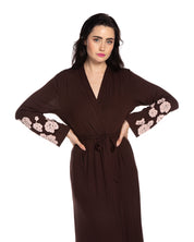 Bamboo long sleeve Robe 03174 chocolate