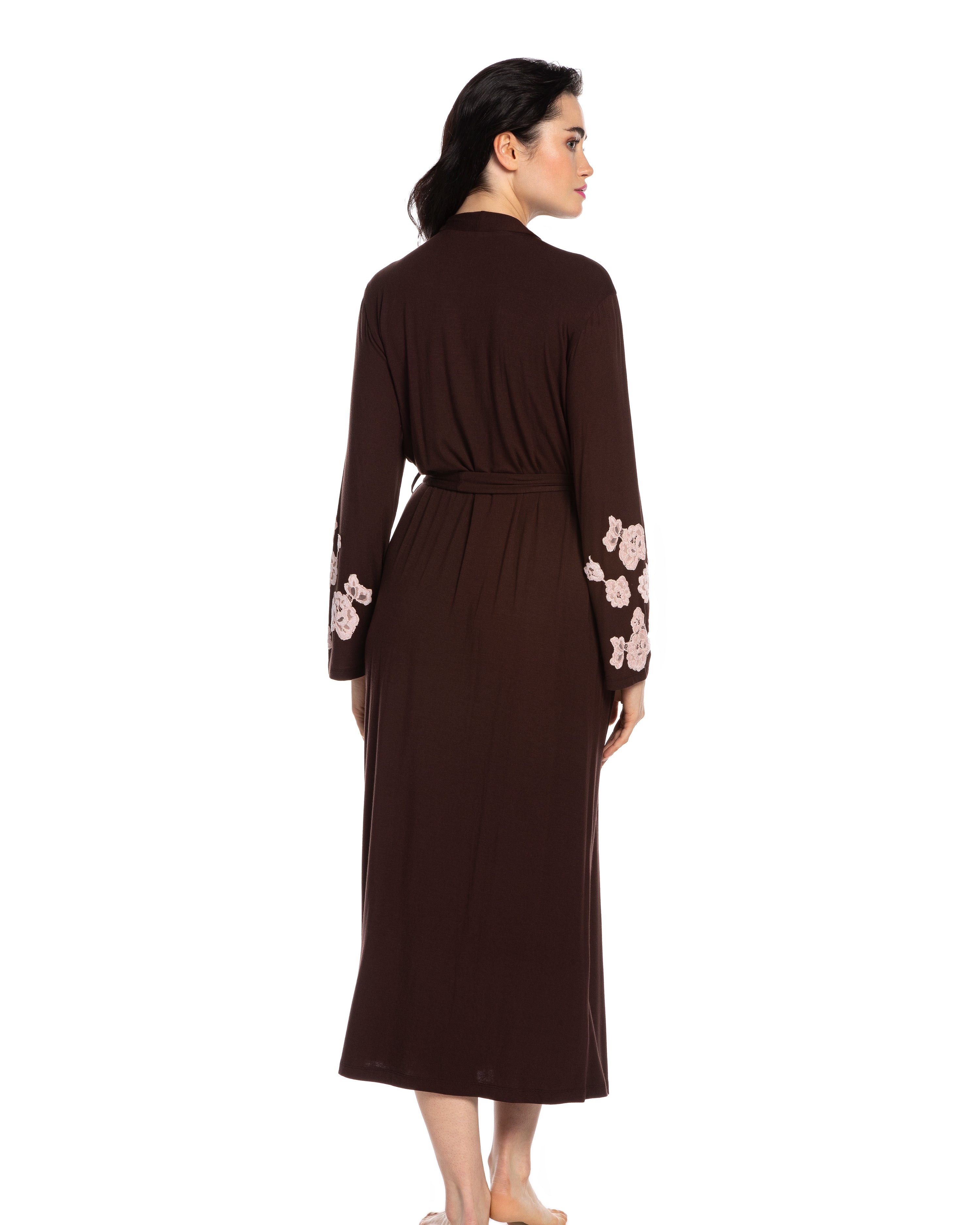Bamboo long sleeve Robe 03174 chocolate