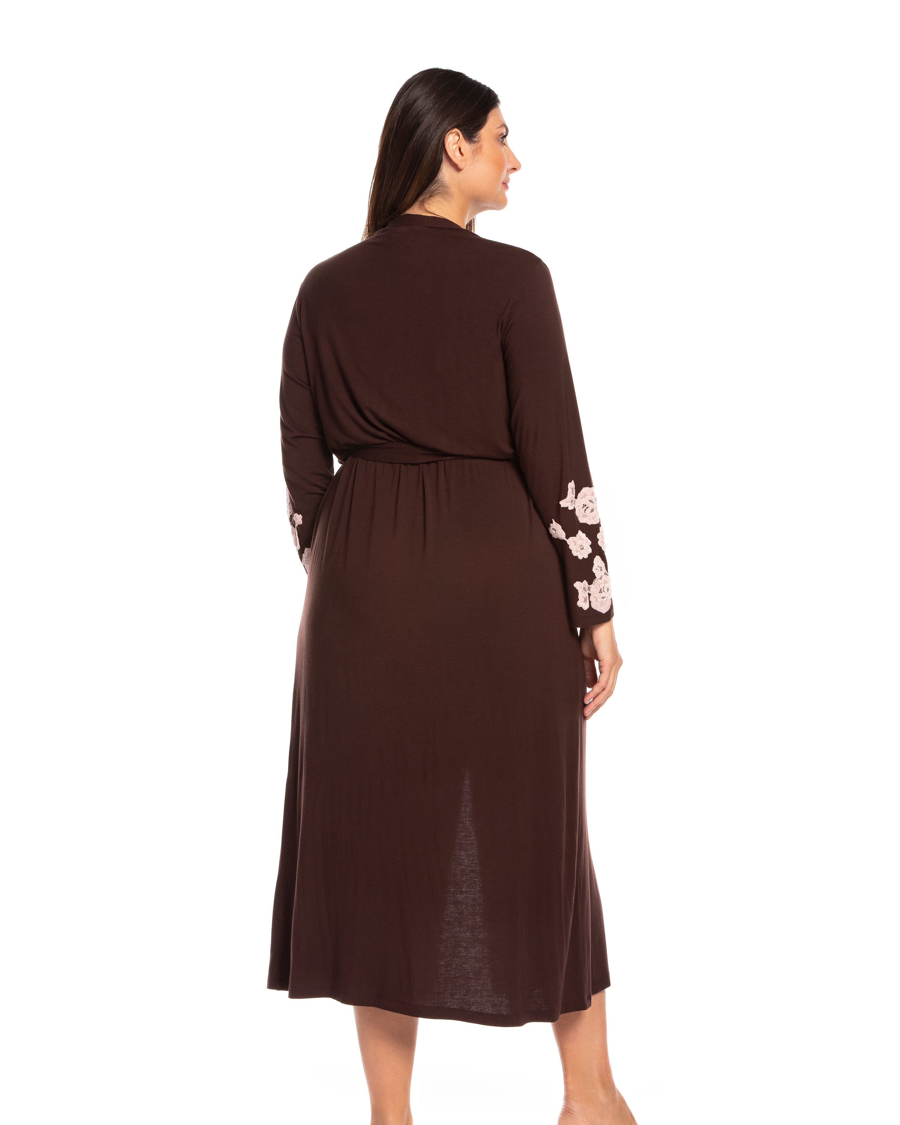 Bamboo long sleeve Robe 03174 chocolate
