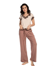 Bamboo t-shirt Pajama 03178+03179 crema