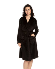 Velour long sleeve Robe 03204 black