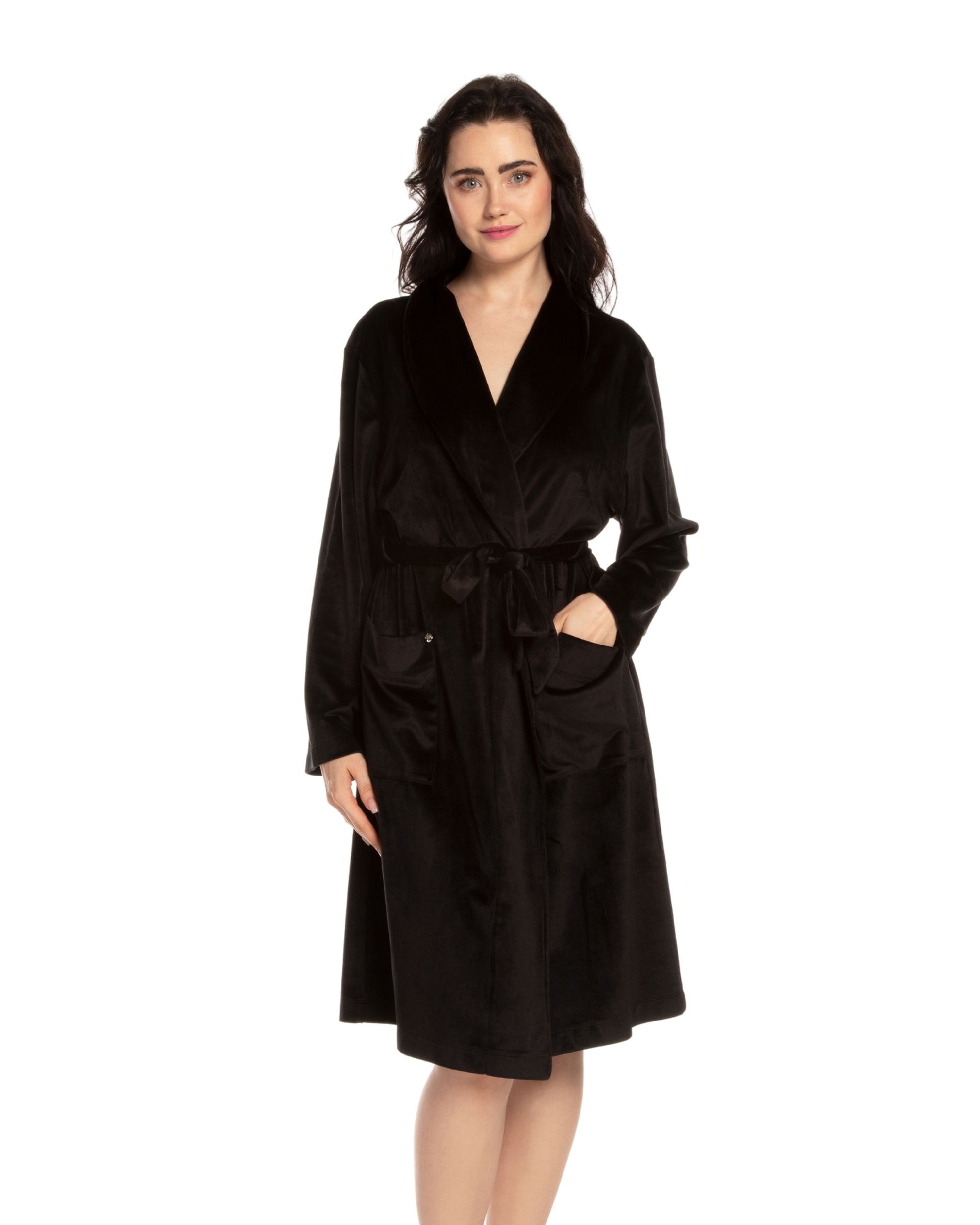 Velour long sleeve Robe 03204 black