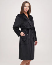 Velour long sleeve Robe 03204 black