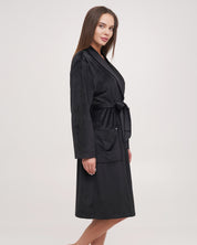 Velour long sleeve Robe 03204 black