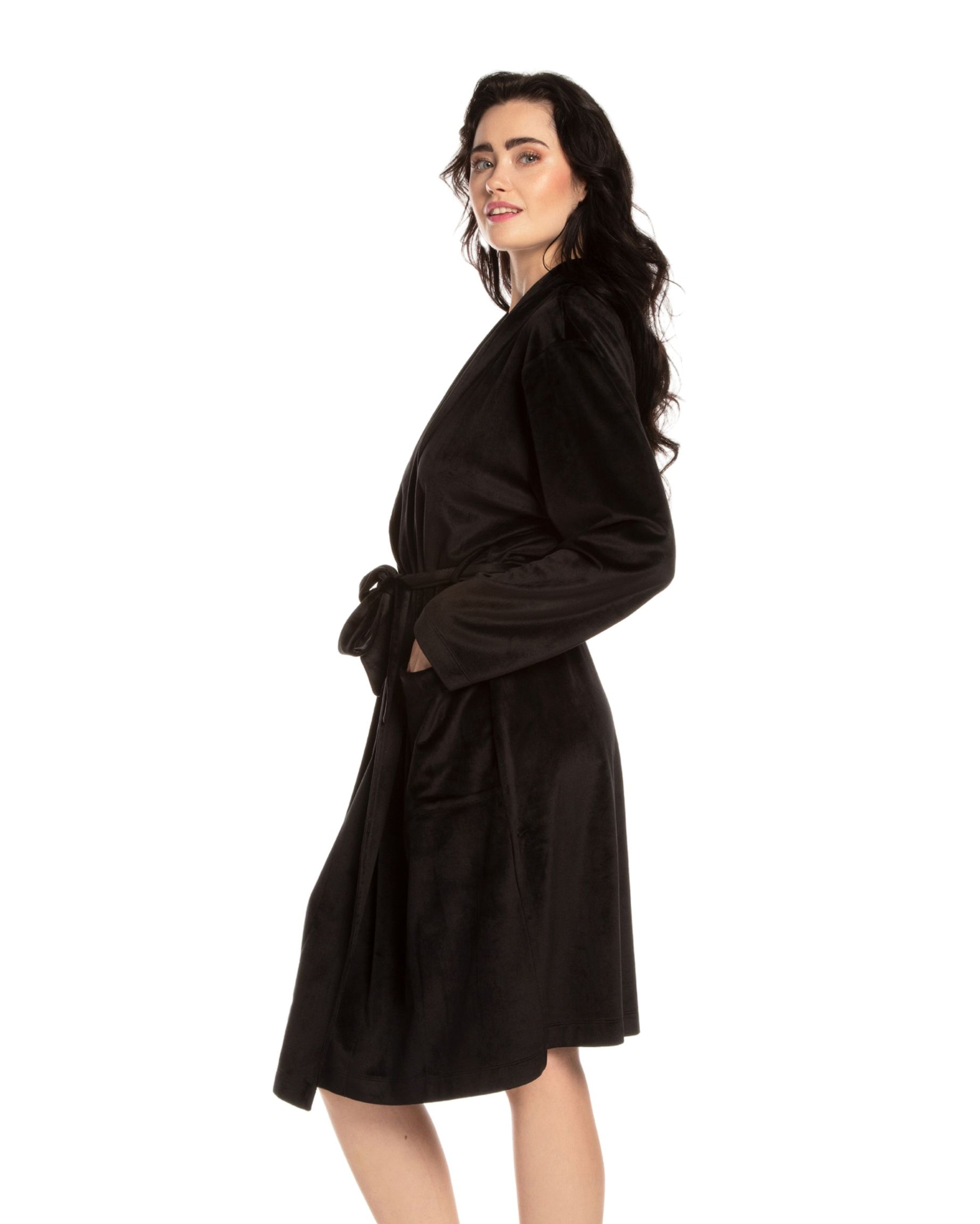Velour long sleeve Robe 03204 black