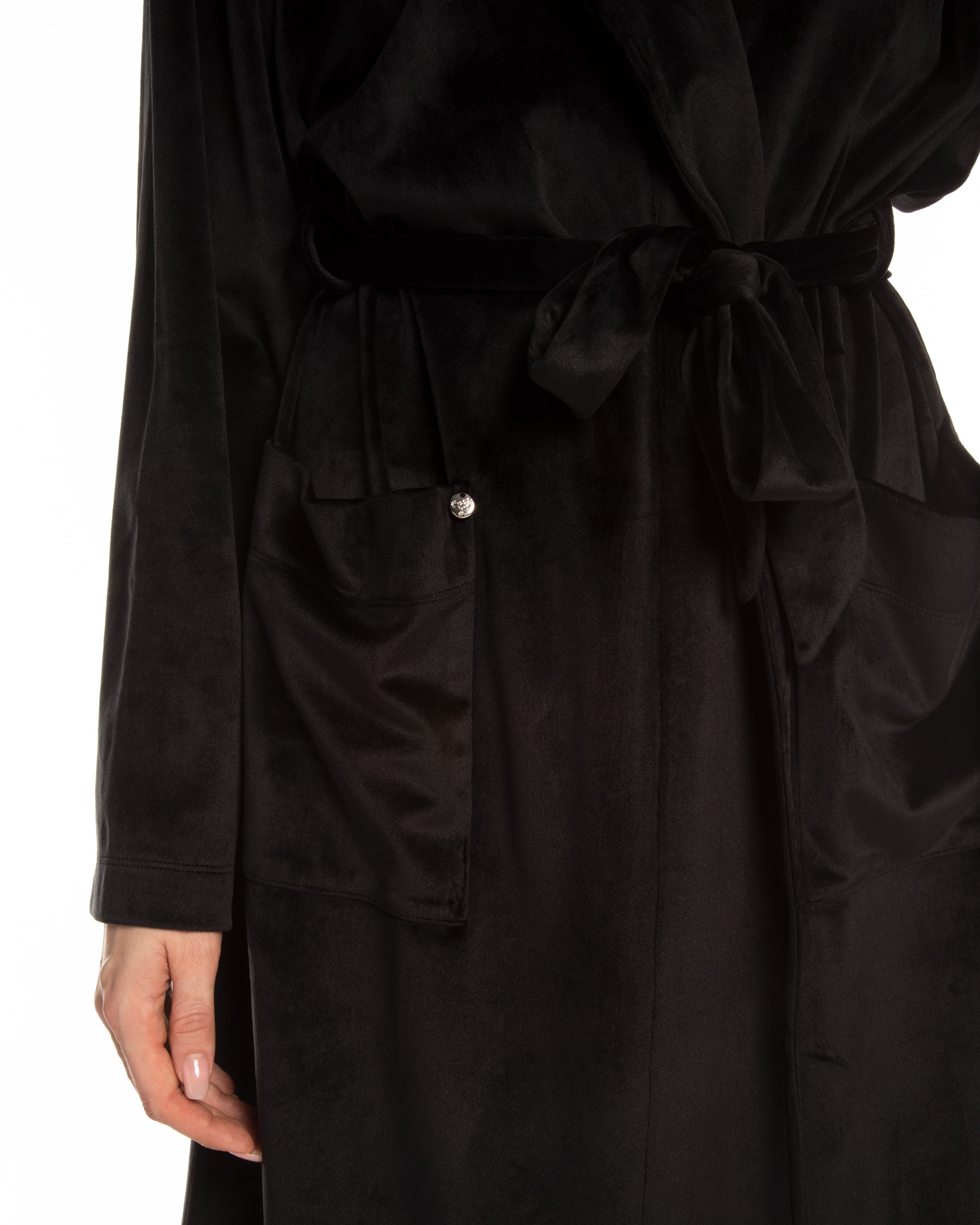 Velour long sleeve Robe 03204 black