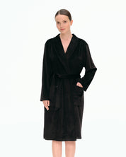 Velour long sleeve Robe 03204 black