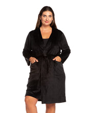 Velour long sleeve Robe 03204 black
