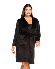 Velour long sleeve Robe 03204 black