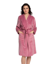 Velour long sleeve Robe 03204 pink