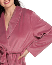Velour long sleeve Robe 03204 pink