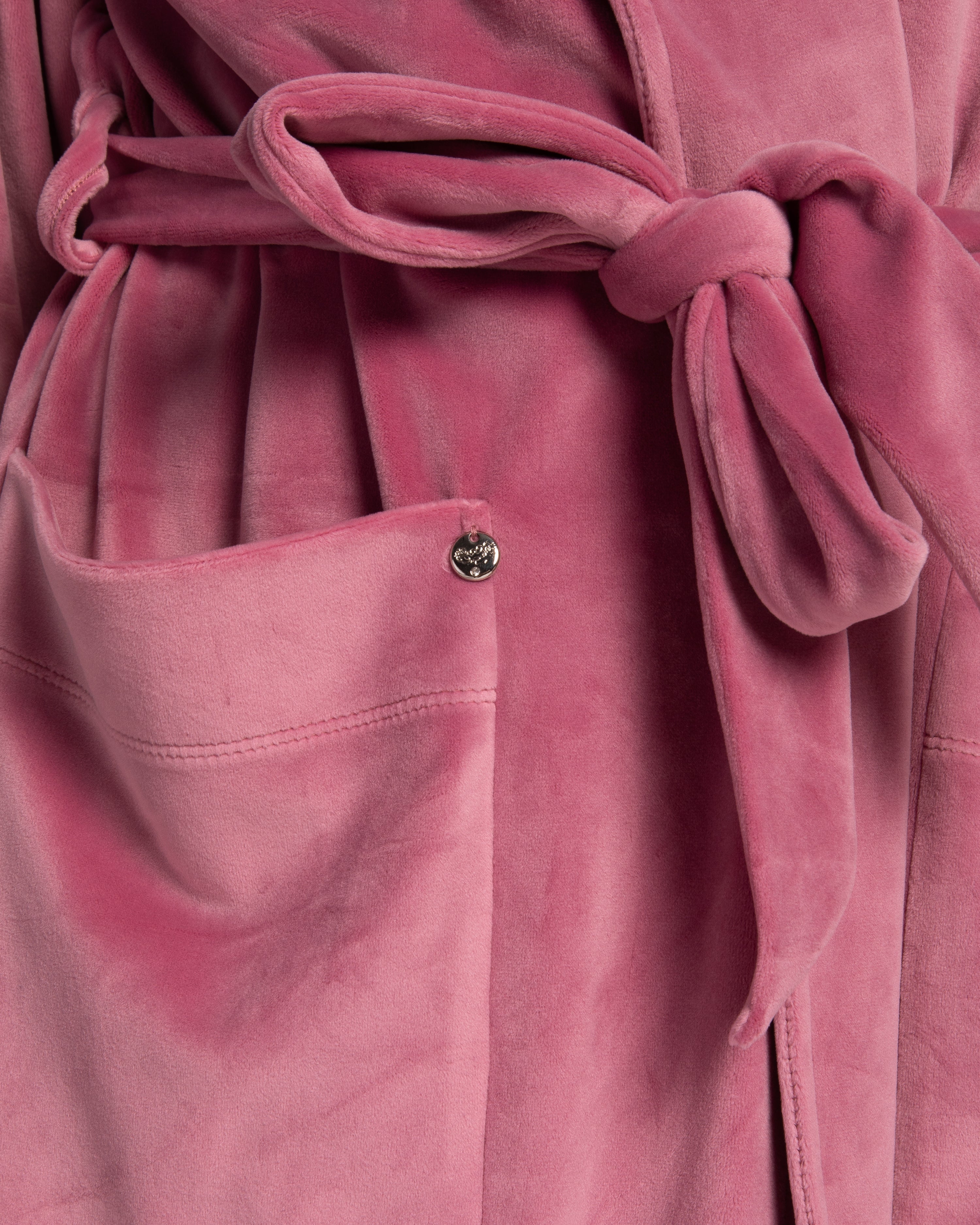 Velour long sleeve Robe 03204 pink