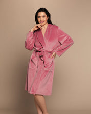 Velour long sleeve Robe 03204 pink