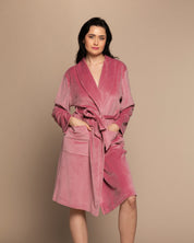 Velour long sleeve Robe 03204 pink