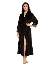 Velour long sleeve Robe 03205 black