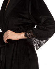 Velour long sleeve Robe 03205 black