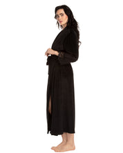 Velour long sleeve Robe 03205 black