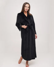 Velour long sleeve Robe 03205 black