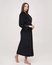 Velour long sleeve Robe 03205 black