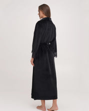 Velour long sleeve Robe 03205 black
