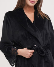 Velour long sleeve Robe 03205 black