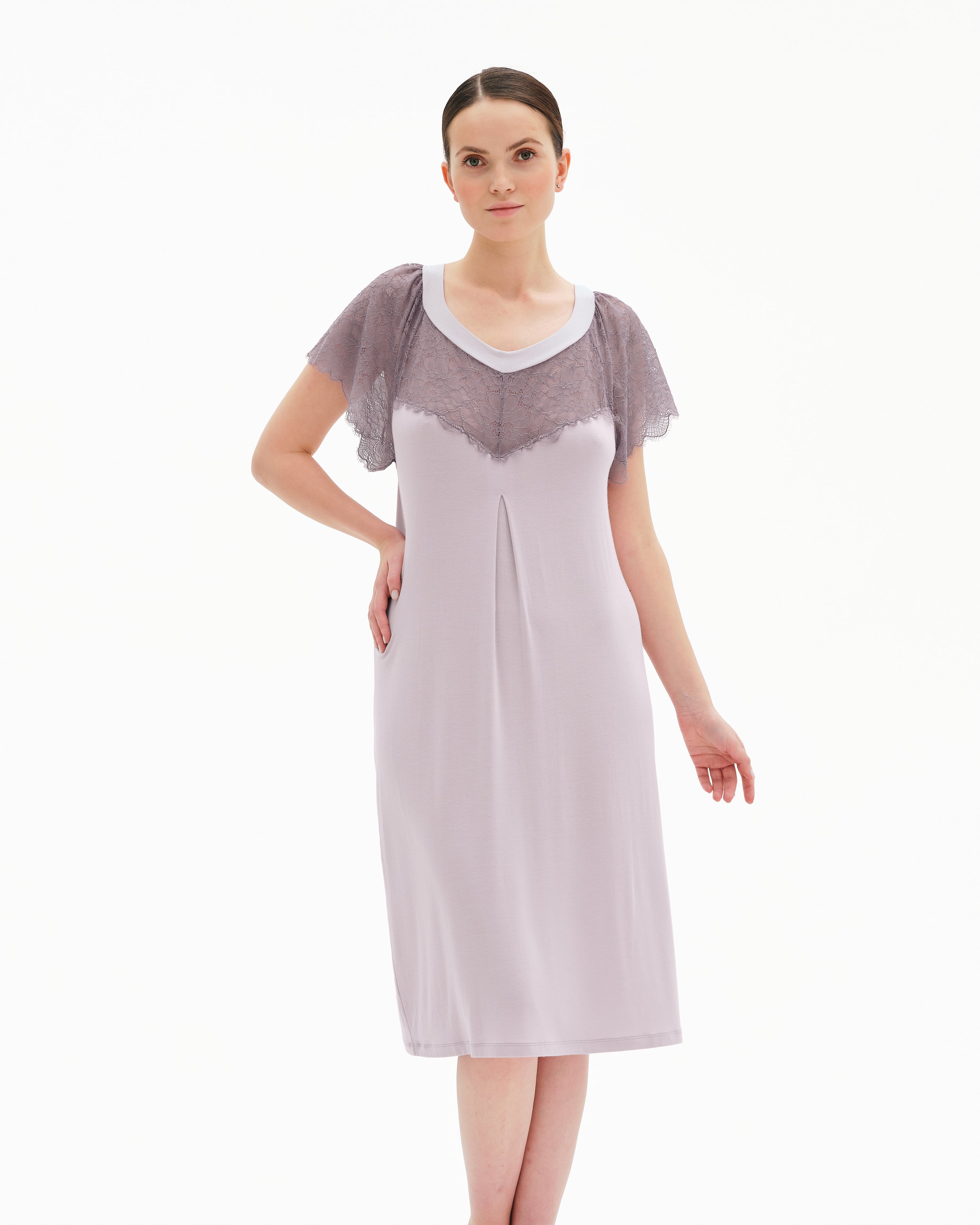 Bamboo t-shirt Nightgown 03214 lilac