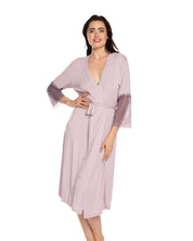 Bamboo 3/4 sleeve Robe 03215 lilac