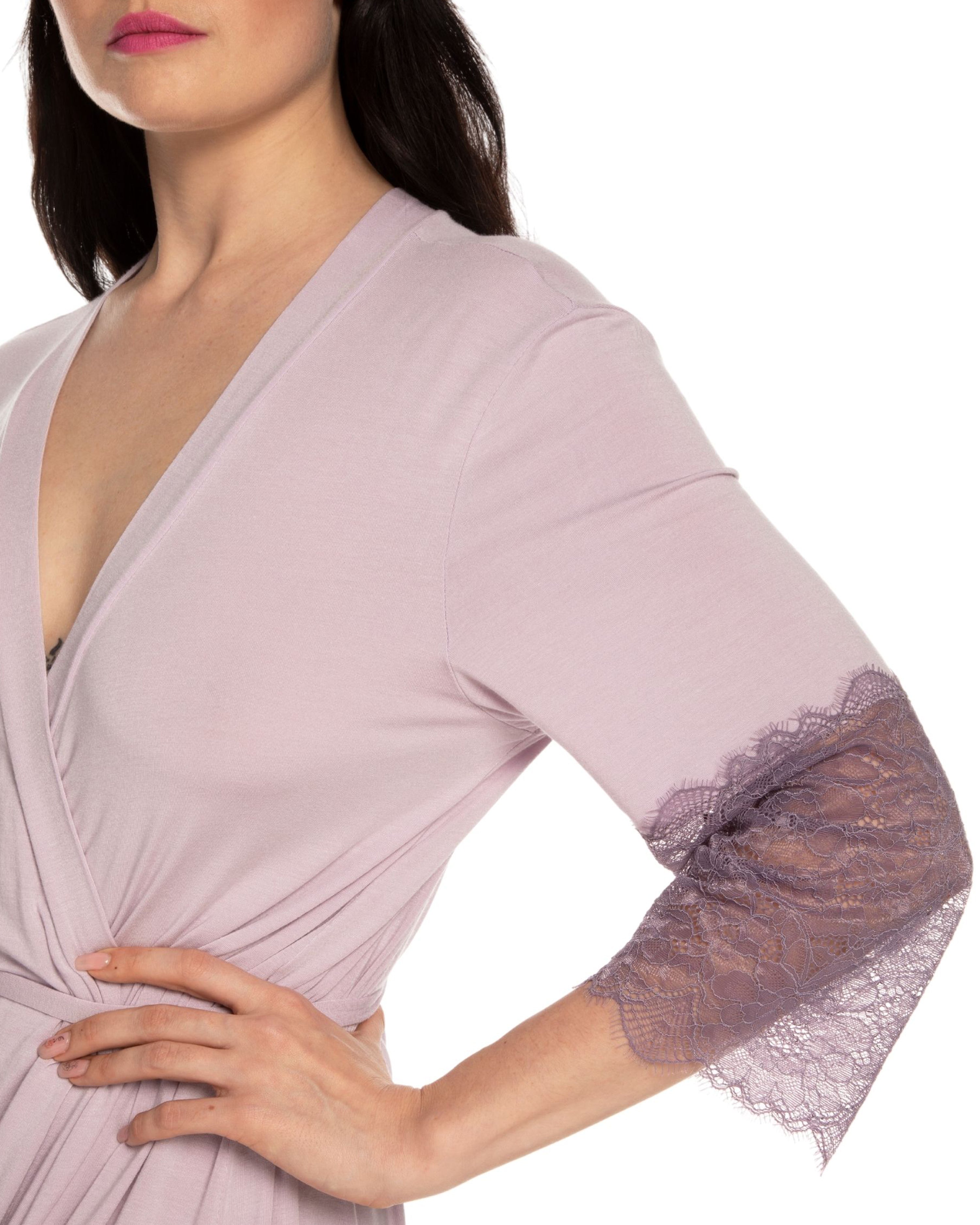 Bamboo 3/4 sleeve Robe 03215 lilac