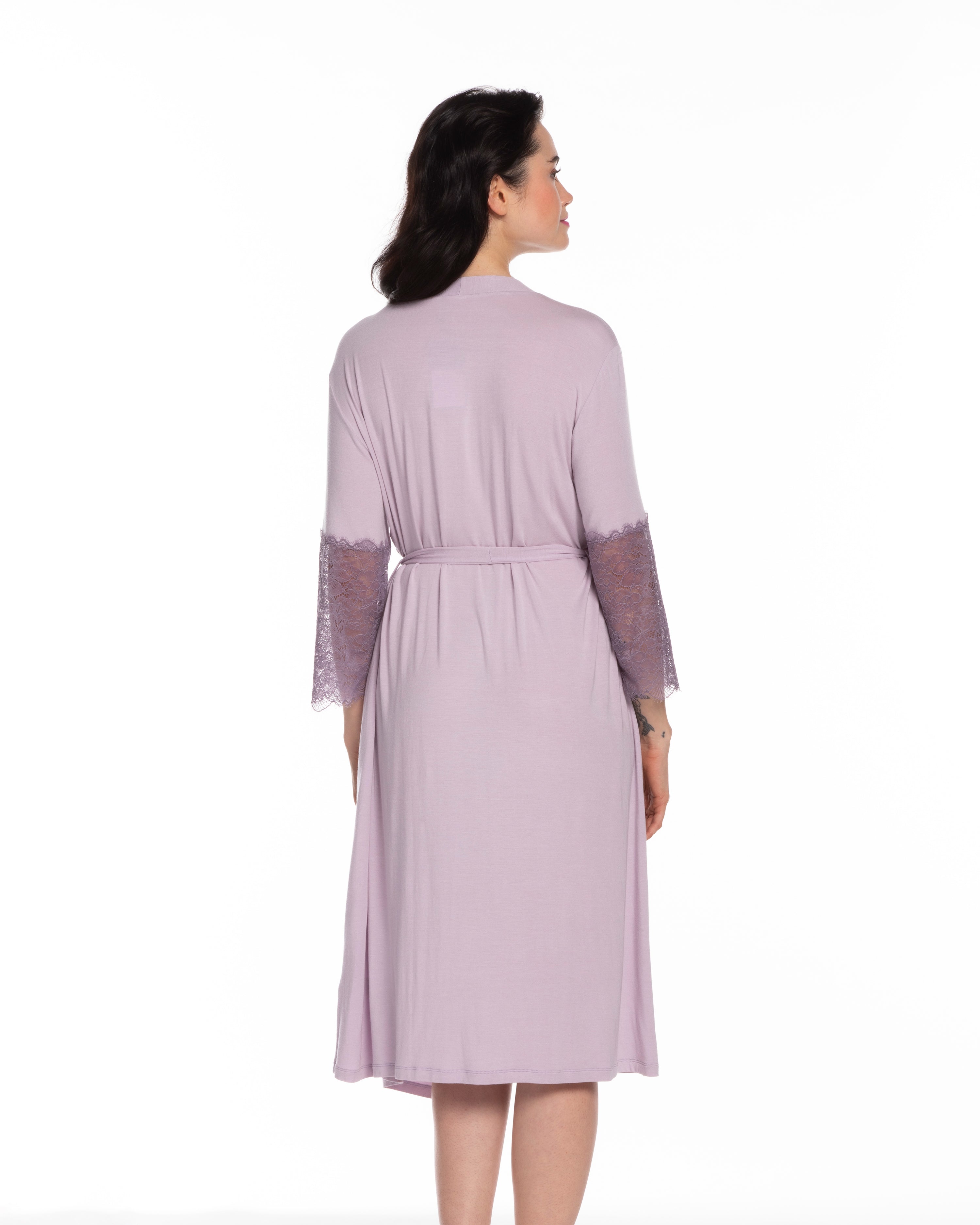 Bamboo 3/4 sleeve Robe 03215 lilac