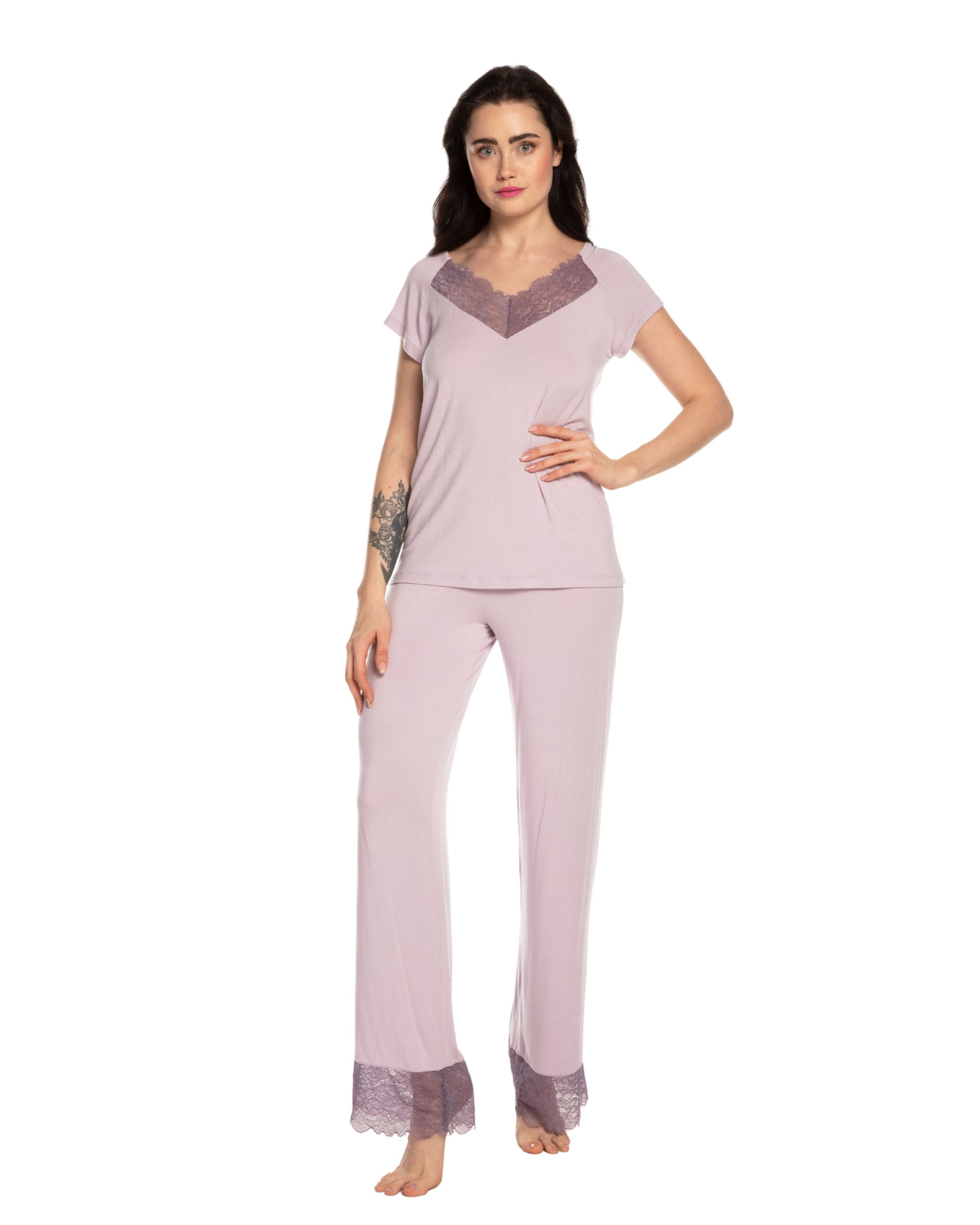 Bamboo t-shirt Pajama 03216 lilac