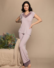 Bamboo t-shirt Pajama 03216 lilac