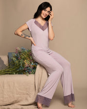 Bamboo t-shirt Pajama 03216 lilac