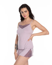 Bamboo cami shorts Set 03217 lilac
