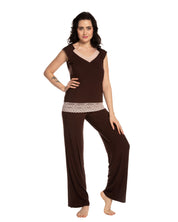 Bamboo cap-sleeve Pajama 03218 alpine chocolate