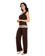 Bamboo cap-sleeve Pajama 03218 alpine chocolate