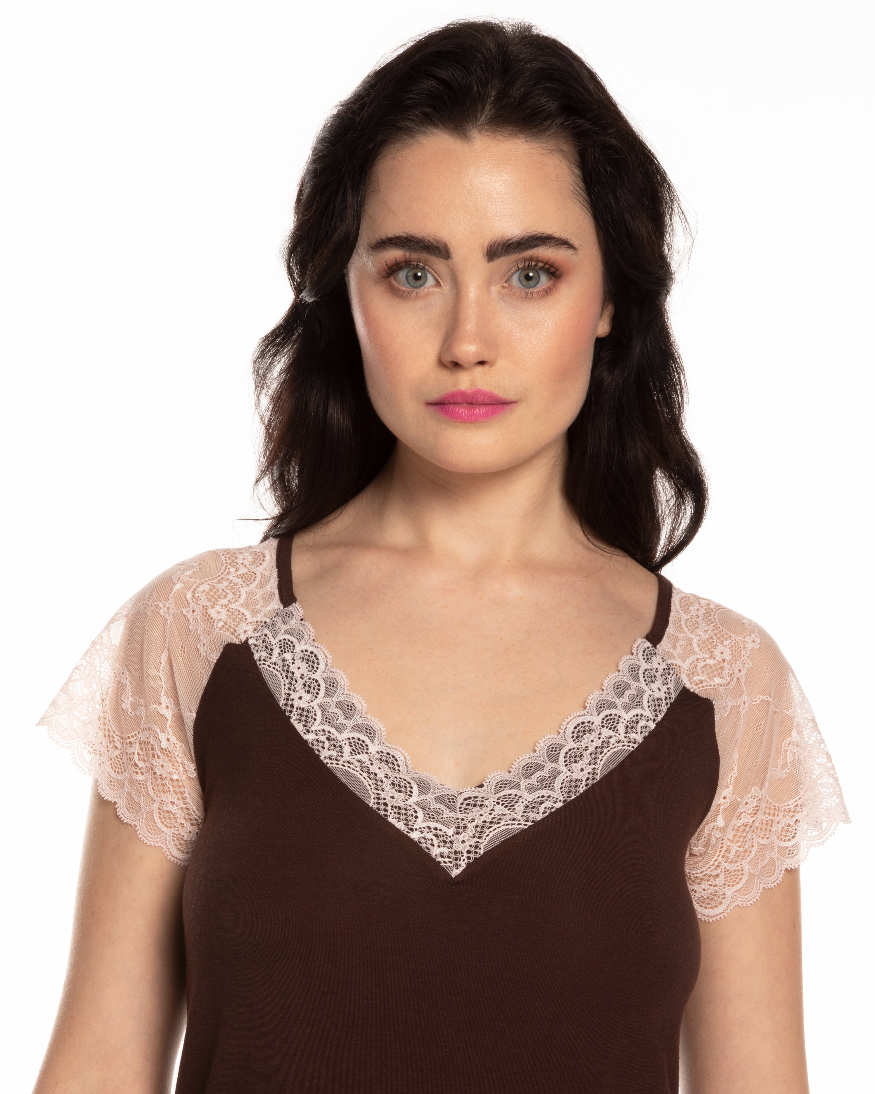 Bamboo t-shirt shorts Set 03219 alpine chocolate