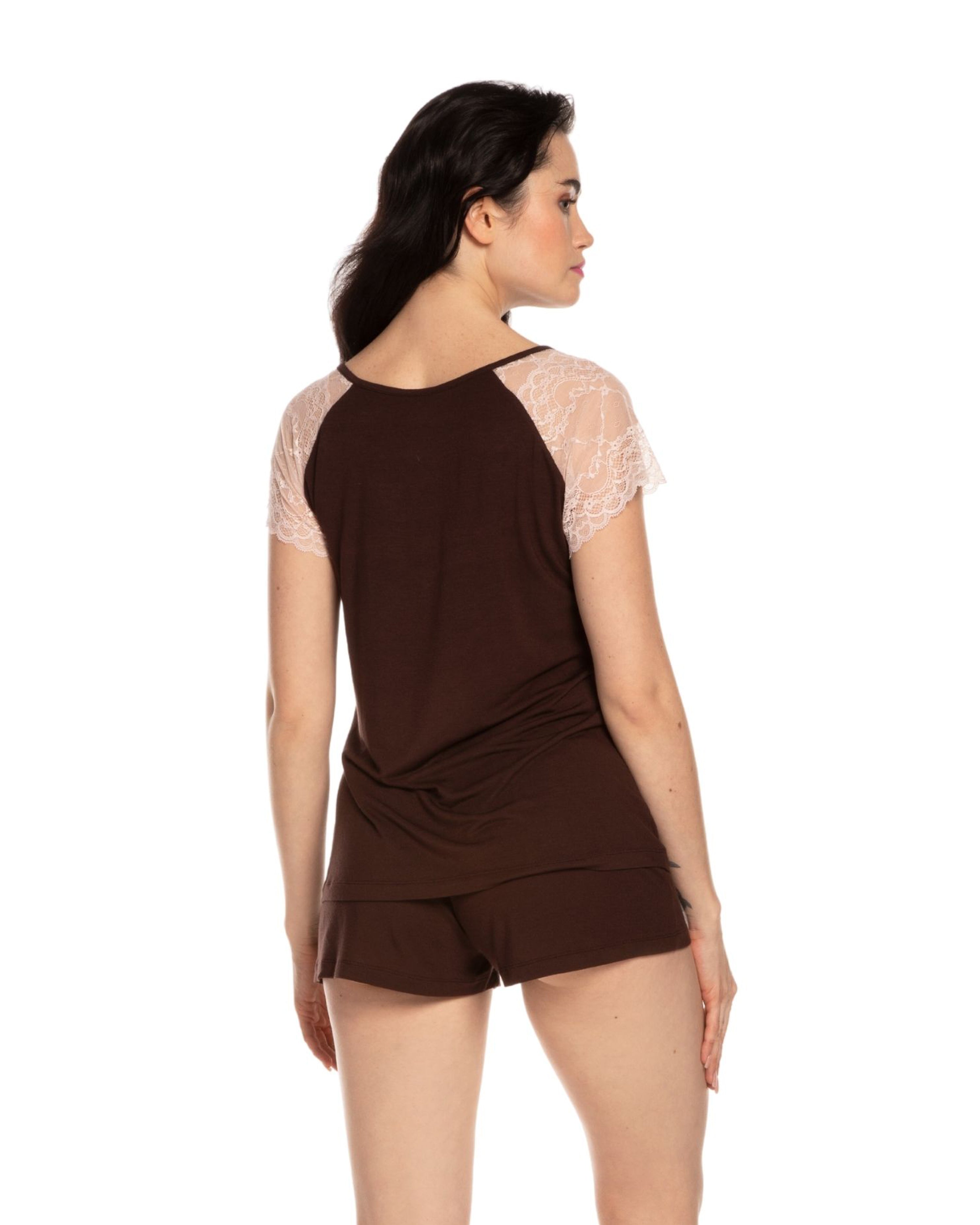 Bamboo t-shirt shorts Set 03219 alpine chocolate