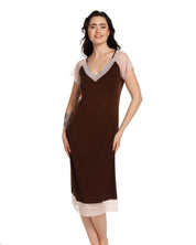 Bamboo t-shirt Nightgown 03220 alpine chocolate