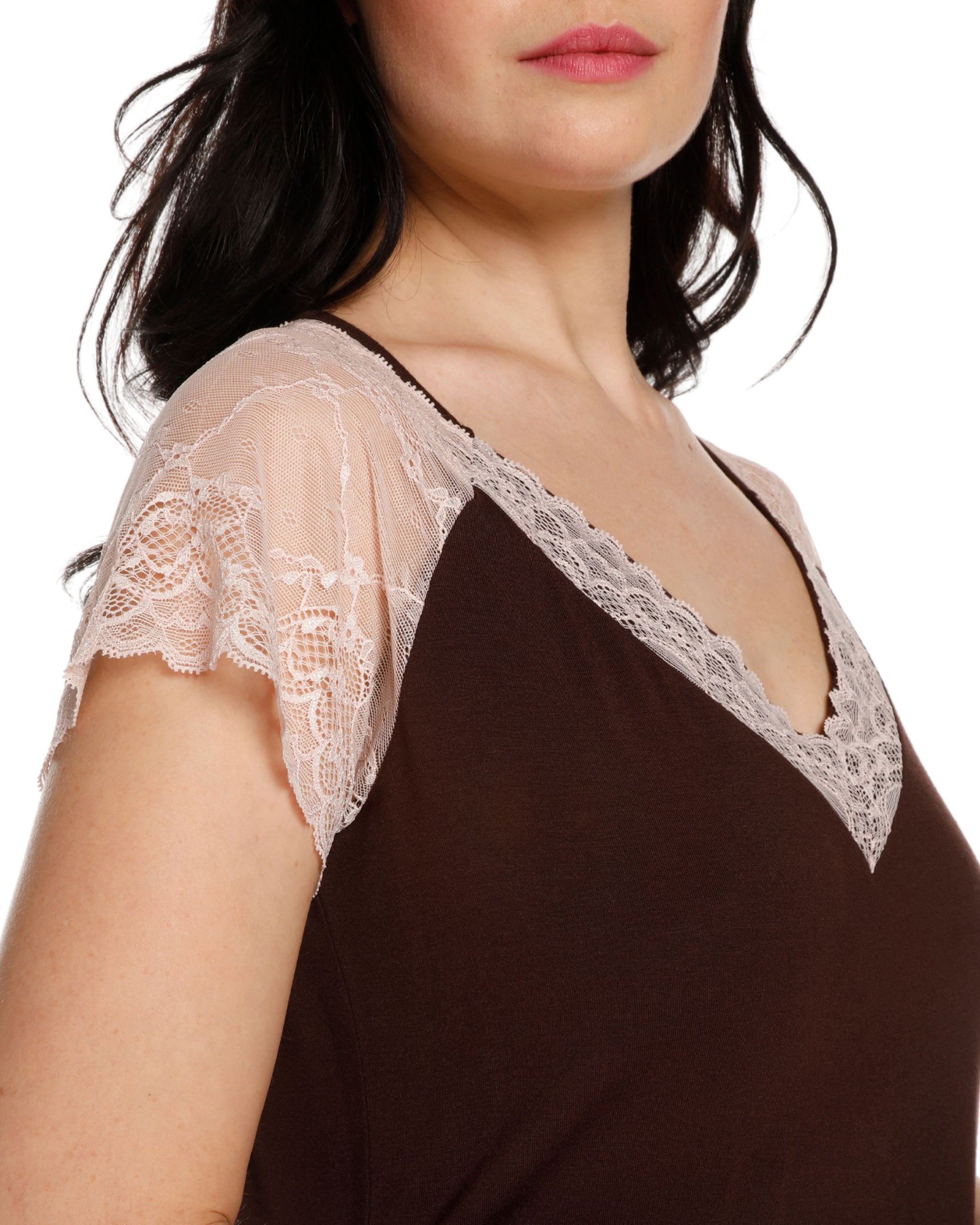 Bamboo t-shirt Nightgown 03220 alpine chocolate