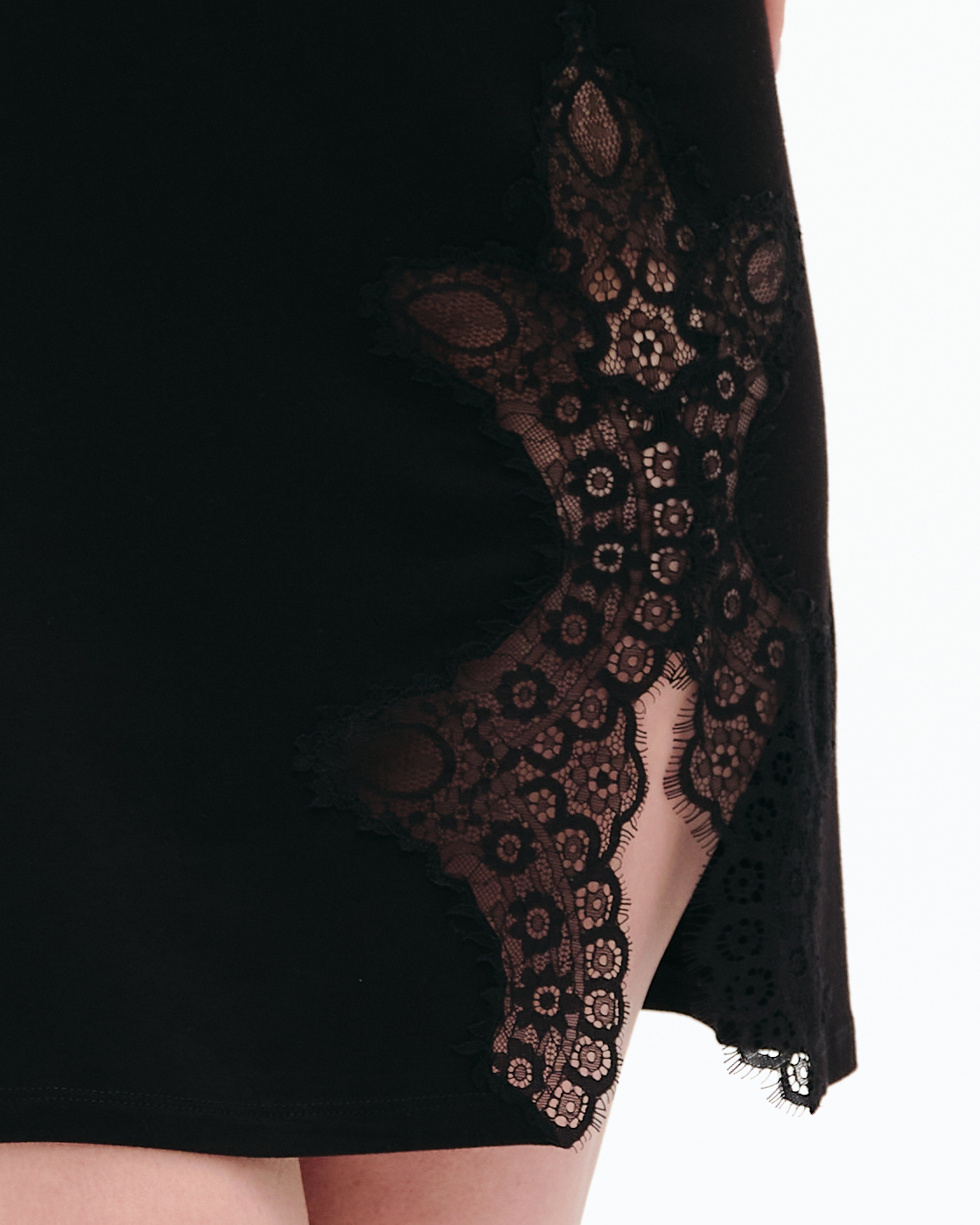 Bamboo Chemise spaghetti strap 03302 black